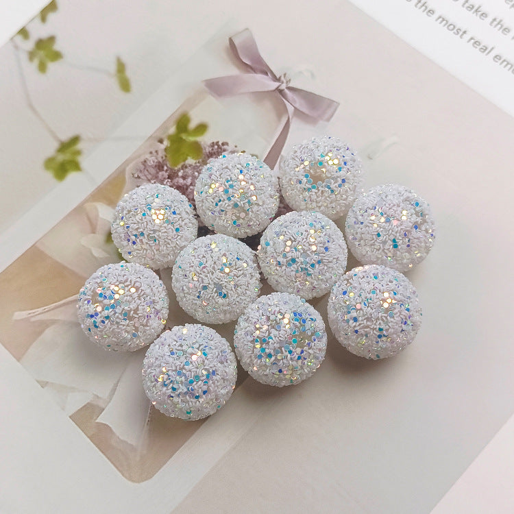 Wholesale 20MM sequin ball Straight hole sequins acrylic beads